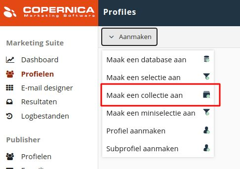 Collectie aanmaken