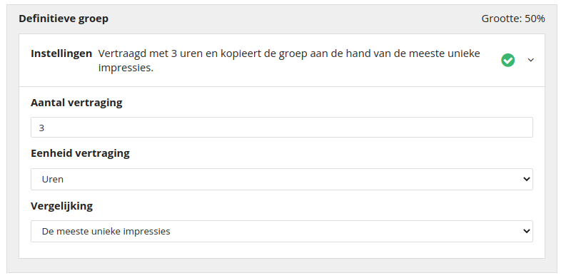 Voorbeeld van definitieve groep