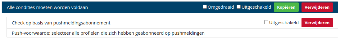 Voorbeeld van een selectie op basis van
pushmeldingsabonnementen