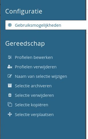 Selecties configureren