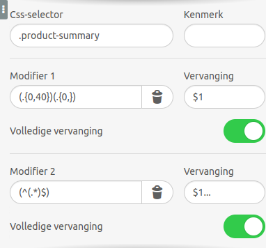 Afkorten van waardes